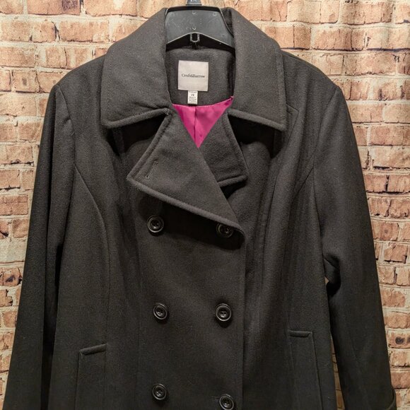 croft & barrow Black Double-Breasted Peacoat Size 2X NWT - Picture 5 of 13